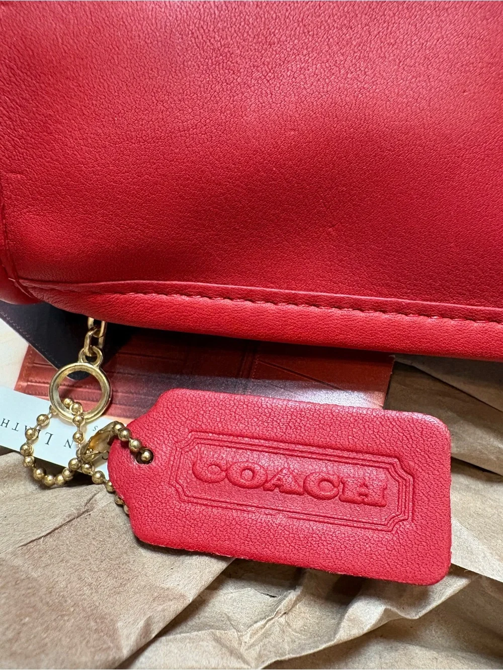 RARE New Tomato Cherry Red Vintage COACH Chunky Case Multipurpose Pouch 7165